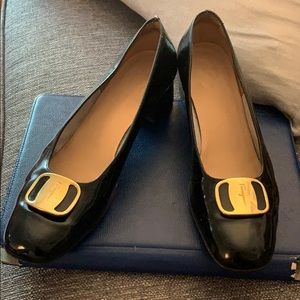 Black Patent Leather Ferragamo Pumps